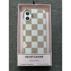 VELVET CAVIAR - Magsafe Case for Apple iPhone 16 Plus- Checker Nude White Tan